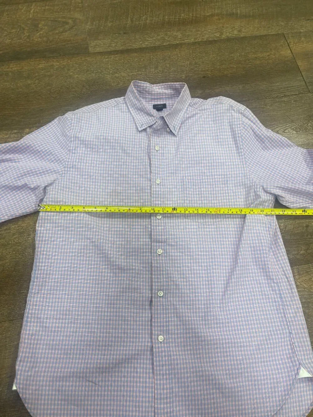 J.Crew Pink Blue Gingham Cotton Button Down Shirt Men's Large
